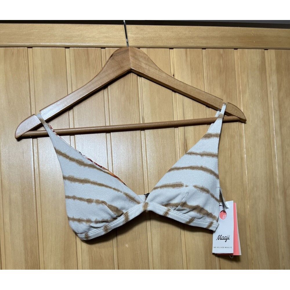 Maagi Ocean Waves Vitta‎ Bikini Top Reversible Women's Med New With Tags